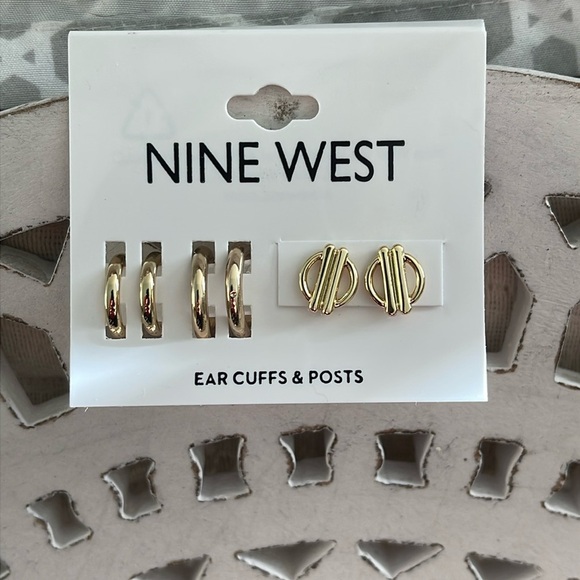 🌿 NINE WEST Earring Cuff & Earring Set NWT - Picture 1 of 3